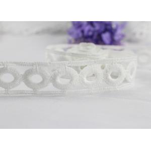 China Flat Cute White Embroidery Cotton Lace Ribbon Trim For Autumn Brithday Garment supplier