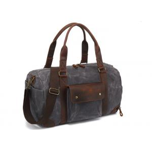 Large Polyester Lining Carry On Weekender Bag Waxed Canvas Duffel Tote Bag