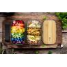 China Customized Color Dual Tier Bamboo Lid Lunch Box for Large Capacity Portable Bento Box wholesale