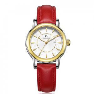 China Outgoing Red Quartz Stainless Steel Watch Heart Designed , Support Calendar Date supplier