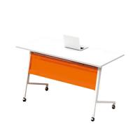 China Orange Folding Training Table Office Multi Person Metal Leg on sale