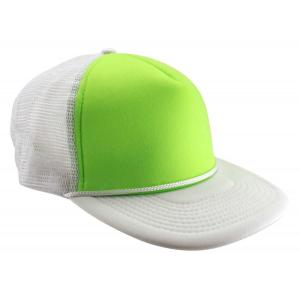 China Neon Colors Foam Mesh Trucker Hats For Party String Brim 5 Panels TC Sweatband supplier