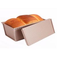 China RK Bakeware China Foodservice NSF Gold Nonstick Aluminum Loaf Pans Corrugated Loaf Pan Bread Tin Loaf Bread Pan on sale