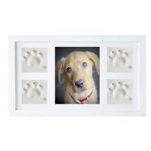 China Non Toxic Pet Keepsake Frame Kit , Solid Wood Pet Memorial Photo Frame With Clay supplier