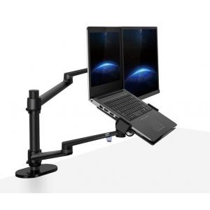 China Black Notebook LCD Stand / Dual Computer Stand Lift Rotation Increase Bracket supplier
