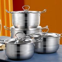 China Kitchen Sets Accessories Stainless Steel Cookware Non Stick Cooking Ware Cookware Sets with Handle on sale