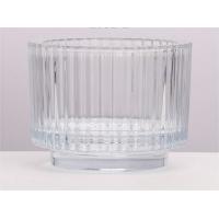 China 225ml Elegant Transparent Ribbed Crystal Glass Votive Candle Holders for Wedding Party Home Decor on sale