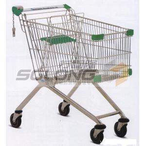China Unfolding Colored Supermarket Shopping Trolley Baskets Steel Material supplier