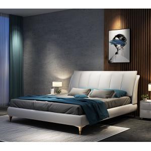 China Luxury Hotel Bedroom Furniture Platform Wood Frame Bed With Storage supplier