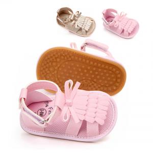 China Rubber sole hot summer PU Leather baby slipper baby girl shoes sandals supplier