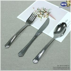 7 Inch Silver Plastic Silverware-Premium Heavyweight Disposable Utensils-Heavy Duty Flatware For Parties, Weddings