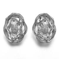 China Gold Earrings Design 925 Silver CZ Earrings Oval Swirl Ear Cuff Earrings on sale