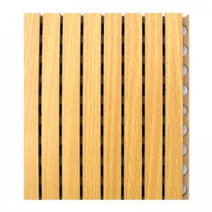 China Interior Wall Cladding Wooden Grooved Acoustic Panel Wooden Sound Absorption Wall Panel supplier