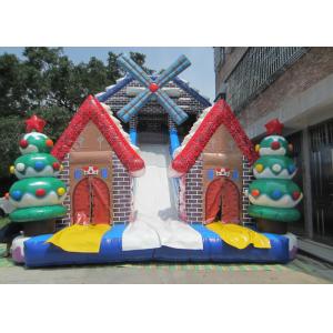 China New 2019 Christmas inflatable slide big Xmas inflatable slide inflatable windmill snowman high slide supplier