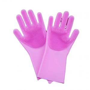 Multifunctional Silicone Rubber Brush Gloves Heat Insulated For Dishwasher