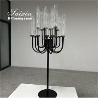 China New Design Event Decorative 20 Arms Black Metal Candelabra For Wedding Centerpieces on sale