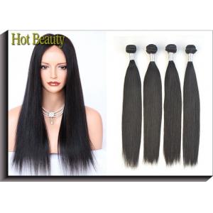 Grade 6A Unprocessed Human Hair Weave Smooth Straight Natural Black For Girls