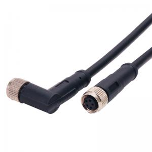 China Elbow M8 Cable Connector Male To Female Cable 4p 5P 3P 8 Pin Circular Connector supplier