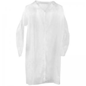 China Snap Button PP Disposable Lab Coat With Cotton Cuff 115x137cm supplier