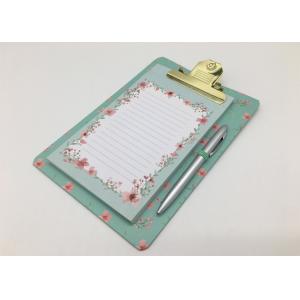 Customized Sticky Memo Notepad / Green Sticky Notes With Pen Stationery Set