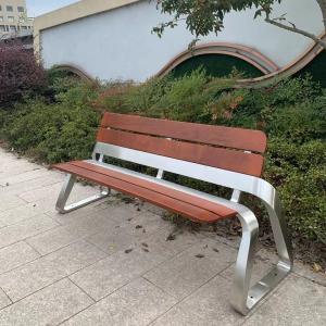 Galvanized Steel Modern Outdoor Bench With Back Personalized Metal Park Bench