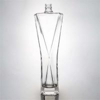 750ml Customized Logo Acceptable Clear Ground Glass Bottle for Gin Whiskey Vodka Liquor