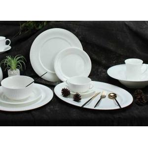 China Wear Resistant Emboss Bone China Dinnerware Set 40 Pieces supplier