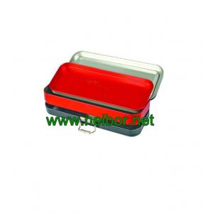 China metal pencil box tin pencil case with 3 floors and metal clasp supplier