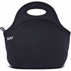 BUILT Gourmet Getaway Soft Neoprene Lunch Tote Bag - Lightweight, Insulated and Reusable, One Size, Black