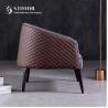 China PU Leather Modern Leisure Chair Lounge 83cm Height Brown Color wholesale