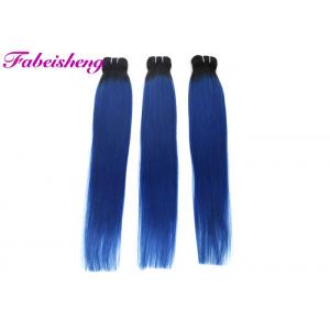 China 3 Bundles Cuticle Aligned Straight Human Hair Extensions Natural Blue No Tangling supplier