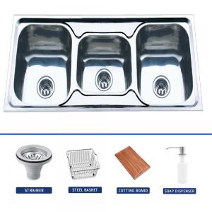 Durable Stainless Steel Kitchen Sink Double Bowl With Overflow