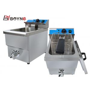 SS201 Commercial Kitchen Cooking Equipment 12 Liter 1 Tank Electric Deep Fryer