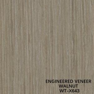 China Decoration Engineered Black Walnut Wood Veneer X643 Straight Grain Light Color ISO supplier