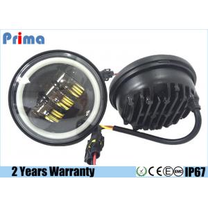 30W Cree 4.5 Inch Motorcycle LED Headlights With Angel Eye Halo Ring