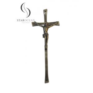 Customizable Antique Brass Metal Funeral Cross 39*15cm SGS Certified ZJ-01