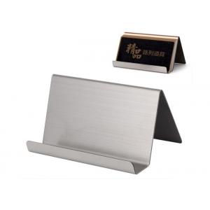 Light Weight Hairline Steel Surface shop Display Stands For Name Card