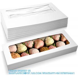 Chocolate Covered Strawberry Boxes Recyclable Size Of 16" X 6.5" X 1.75" (15 Pieces) Easy Auto Pop-Up