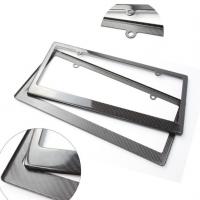 China 100 Carbon Fiber License Plate Frame With Cover on sale