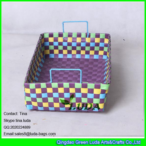 LDKZ-035 colorful handwoven desk drawer organizer home strapping self woven