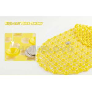 China Yellow Non slip Rubber Bath Mat Plastic Bathroom Accessories with Bead Pattern supplier