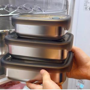 China IKOO ステンレス鋼 304 または 316 食品保存容器、シリコン蓋と漏れ防止設計 wholesale