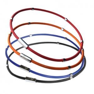 China Size Adjustable Custom Color Magnetic Power Balance Silicone Necklace wholesale