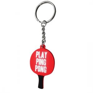 China Custom Rubber PVC Keychain Ping Pong Paddle Table Tennis Shape supplier