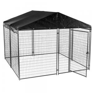 China Powder Coated Heavy Duty Dog Crate Kennel With Roof supplier