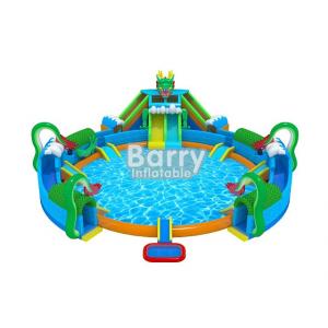 30 * 20 M Hawaii Themed Mini Inflatable Water Park With Big Swimming Pool