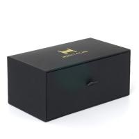 China Customized Black Paper Gift Box With Drawer Hard Rigid Cardboard Material on sale