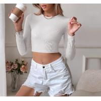 China Low Moq Clothing Manufacturer Women'S Sexy Backless Cropped Slim Fit Knit Long Sleeve Top on sale