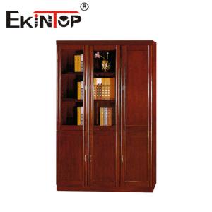 Solid Wood Leather Office File Cabinet Thickened Plate Floor File Cabinet
