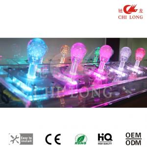 Rgb / Single Color Crystal Led Arcade Joystick , Integrated Design Video Game Joystick